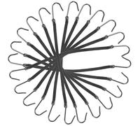 TOVINANNA 12 Pièces Élastiques pour Cheveux Noirs Crochets pour Queue de Cheval, en Polyester et Métal, Maintien Personnalisé sans Tirer, Accessoire Coiffure Pratique
