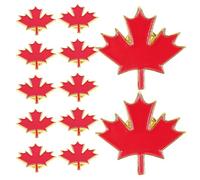 TOVINANNA 12 Pièces Épingle de Poitrine en Métal Alliage de Zinc Forme Feuille D'érable Rouge pour Vêtements et Paquet, Accessoire Polyvalent pour Commémorations et Échanges Internationaux