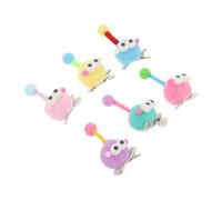 TOVINANNA 12 Pièces Lot de Pinces à Cheveux Miniatures pour Filles Barrette Colorée avec Pompons Doux Clips Légers et Confortables pour Garçon Fille et Tout-petits Accessoires Amusants pour