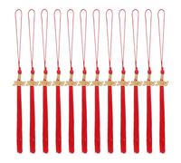 TOVINANNA 12 Pièces Pompon de Remise de Diplôme Rouge 2026 avec Breloque en Alliage de Zinc, Polyester, Facile à Utiliser avec Pince Métallique Sécurisée pour Cérémonie de Graduation