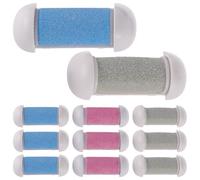 TOVINANNA 12pcs Têtes de Rechange pour Râpe à Pied Électrique, Rouleaux en Plastique Colorés, Accessoires Pédicure Faciles à Remplacer pour Soins des Pieds