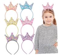 TOVINANNA 12pièces Bandeaux Couronne Brillante Pour Filles Diadèmes Sequins Colorés Pour Anniversaire Et Fêtes Accessoires De Cheveux Festifs
