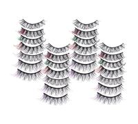 TOVINANNA 14paires Grappes De Faux Cils Colorés Curl Extensions De Cils Imitation Accessoires De Maquillage Pour Événements Spéciaux Et Quotidiens