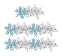 TOVINANNA 15 Pinces à Cheveux Flocons de Neige de Bec de Canard, Antidérapantes, Strass Scintillants, Lot de 3 Couleurs, Accessoires Coiffure pour Fêtes de Noël et Hiver