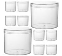TOVINANNA 15pièces Pots de Stockage Alimentaires Hermétiques Plastique Transparent Bocaux Réutilisables avec Couvercles pour Noix Miel Grains Lot de Large Ouverture Étanches et