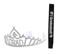 TOVINANNA 1ensemble Couronne De Graduation Élégante Avec Ceinture Étiquette Pour Fête De Remise De Diplôme Accessoires Festifs Rhinestones Brillants