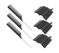 TOVINANNA 1ensemble Set De Clips à Cheveux Abs Avec Peigne De Queue Pour Salon De Coiffure Noir