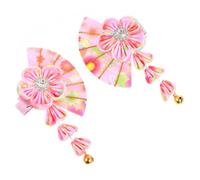 TOVINANNA 1paire Pince à Cheveux Avec Pompons Et Fleurs Accessoire Créatif Pour Cosplay Et Photographie Pour Mariages Et Événements Festifs