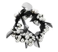 TOVINANNA 1pièce Élastiques à Cheveux Pour Filles Avec Design Perles Et Dentelle Noire Accessoire Élégant Pour Chignons Et Coiffures Féminines