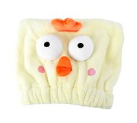 TOVINANNA 1pièce Serviette De Séchage Pour Cheveux Fleece Cartoon Bonnet De Bain Mignon Jaune Accessoire De Pour Types De Cheveux