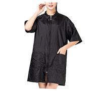 TOVINANNA 1pièce Vêtements De Travail Imperméables Et Respirants pour Coiffeurs Tunique De Coiffure Noire pour Usage Professionnel Et Domestique avec Poches Pratiques