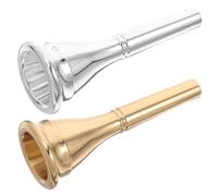 TOVINANNA 2 Embouts pour Embouchure de Cor Français en Laiton Plaqué Argenté et Doré Accessoire de Remplacement Embouchure Métallique pour Cor D’Harmonie pour Concerts et Répétitions