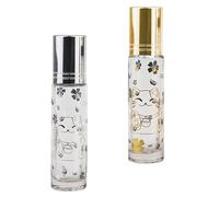 TOVINANNA 2 Flacons Roll-on 10ml Motif Chat de la Fortune - Bouteille en Verre Rechargeable pour Parfum et Huile Essentielle, Accessoire Voyage avec Bille en Acier Inox