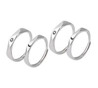 TOVINANNA 2 Paires Couple Inoxydable de Solaires et Lunaires pour Fiançailles Accessoire Matchant pour Couples Design Élégant