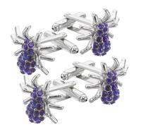 TOVINANNA 2 Paires Paire de Boutons de Manchette Araignée en Alliage avec Cristaux, Fixation Sécurisée et Remplacement Facile pour Homme, pour Soirée Formelle ou Mariage
