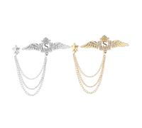 TOVINANNA 2 pièces Broche Étoile et Plumes Ange Élégante Lot de Accessoire Décoratif pour Costume Épingle Cadeau pour Femme