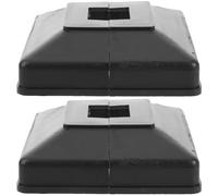 TOVINANNA 2 Pièces Capuchons de Poteaux de Clôture en Plastique Noir, Protection et Flexibilité de Combinaison pour Escaliers et Balcons