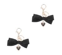 TOVINANNA 2 Pièces Chaîne d'amour charmes d'accessoires de sac à main charme de sac à main sacs à main pendaison Charmes du sac pour décorations de sac à main porte-clés arc Plastique Noir