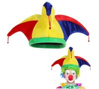 TOVINANNA 2 pièces Chapeau Clown avec Cloche Lot pour Adolescents Adultes Bonnet Bouffon Durable et Confortable pour Fête Cosplay et Anniversaire