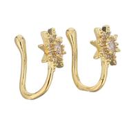 TOVINANNA 2 Pièces Faux Piercing Nez U-shaped avec Étoile Bagues de Nez Non Percées Légères et Confortables pour Fête et Usage Quotidien