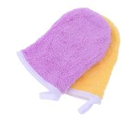 TOVINANNA 2 pièces Gants Démaquillants Microfibre Respirants et Absorbants Lot de Couleurs Assorties Jaune et Lavables et Séchant Rapidement pour Nettoyage Visage Précis et Usage Quotidien