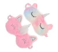 TOVINANNA 2 Pièces Masque De Sommeil Licorne Peluche Douce Lot De Bandeau De Nuit Cache-yeux Animaux Mignons Masque Sommeil Garçon Fille Filles Mignon