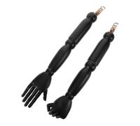TOVINANNA 2 Pièces Modèle de Bras Articulé en Bois, Bras de Présentation pour Garçon et Filles, Noir, Articulations Réglables des Coudes Poignets, Poseable, pour Couture et Boutique