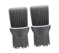 TOVINANNA 2 Pièces outil de coiffure brosse à cou accessoires de salon de coiffure pinceau de coupe de cheveux plumeau de coiffeur brosse de coiffure brosse plumeau barbier Plastique Gris