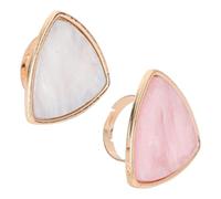 TOVINANNA 2 pièces Palette Art pour Ongles Anneau Lot de Palettes Marbrées Triangulaires Blanches et Roses pour Mélange de Couleurs Accessoires Manucure Professionnels et Amateurs