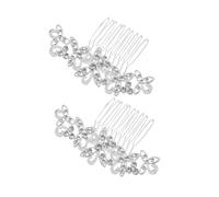 TOVINANNA 2 Pièces Peigne Cheveux Mariée Fleur en Strass Accessoires Coiffure Cristal pour Femmes Pinces Latérales pour Mariages et Événements
