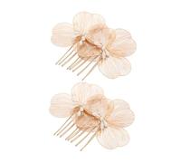 TOVINANNA 2 Pièces Peignes à Fleurs Dorées Accessoires de Mariage Vintage Élégants Peignes à Motifs Floraux pour Mariages et Événements Spéciaux