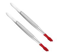 TOVINANNA 2 pièces Pince à Épiler Inox pour Timbres Lot Pinces Brucelles Précision Antidérapantes Multifonction pour Collection Bijoux et Travaux Manuels