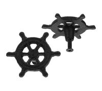 TOVINANNA 2 pièces Poignée de Meuble Fonte Noire Océanique Bouton Tiroir Rétro pour Armoire et Commode Poignée de Porte Robuste et Décorative