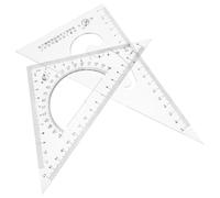 TOVINANNA 2 pièces Règle Triangulaire Multifonction Transparente pour Étudiants Outil Géométrique Précis pour Dessin Mesure Angles Droits et Rapporteur pour Mathématiques et Design
