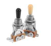 TOVINANNA 2 Pièces Sélecteur de Micros 3 Positions pour Guitare Électrique Bouton Métallique Noir et Beige Kit Câblage Micro Contrôle Volume et Tonalité Accessoire pour Basse et Guitare