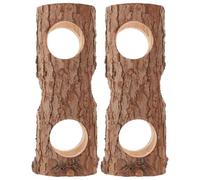 TOVINANNA 2 Pièces Tunnel d'arbre Structure Hamster en Gerbils et Naturel pour Bois Circulaire la en Écorce Favorise Coordination Physique et L'interaction L'habitat