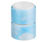 TOVINANNA 2 rouleaux Ruban Washi Décoratif Bleu Nuage Masking Tape Fin pour Scrapbooking Journaux et Emballage Facile à Utiliser et Polyvalent pour Artisanat