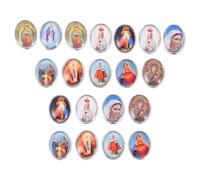 TOVINANNA 20 pièces Lot de Accessoires de Bijoux Religieux Alliage pour Bracelet et Collier Fitting à Rond Style Mixte Figurine Sainte Vierge pour Création DIY