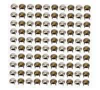 TOVINANNA 200 Rivets Ronds en Clous Décoratifs pour Maroquinerie Rivets Punk Clous à Pointes Rondes Accessoires pour Vêtements Outils de Couture Couleur Métallique