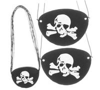 TOVINANNA 24 Pièces Lot de Cache Œil Pirate Halloween avec Motif Squelette Accessoire Cosplay Respirant et Confortable Bande Élastique Unisexe pour Adultes