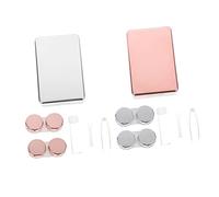 TOVINANNA 2ensembles Étui à Lentilles De Contact Compact De Rangement pour Voyage Et Maison Boîtes Élégantes Rose Doré Et Argenté pour Lentilles