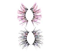 TOVINANNA 2paires Faux Lumineux Extensions De Glitters Pour Femmes Effet Naturel Et Éclatant Idéals Pour Soirées Et Maquillage Festif