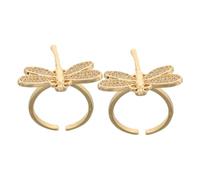 TOVINANNA 2pièces Bague Ouverte Femme Forme De Libellule Avec Zircon Bijoux Fantaisie Pour Anniversaire Événements Spéciaux Jours