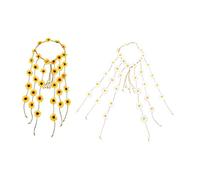 TOVINANNA 2pièces Bandeau Délicat Couronne De Marguerite Accessoire De Plage Fête Pour Et Événements Festifs