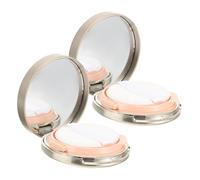 TOVINANNA 2pièces Boîte De Fond De Teint Vide Portable Avec Miroir Pour Poudres De Maquillage Et Récipient Compact Réutilisable Pour Voyage