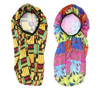 TOVINANNA 2pièces Bonnet De Nuit Élastique Pour Cheveux Casque De Sommeil Pour Femmes Avec Des Cheveux De Bonnets Satinés Imprimé Peacock Géométrique