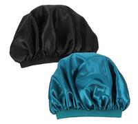 TOVINANNA 2pièces Bonnet De Nuit Satiné Élastique Décoratif Pour Femmes Capuchon De Sommeil Ajustable Satin Couleurs