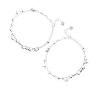 TOVINANNA 2pièces Bracelet Double Couche Étoile Argent Sterling Chaîne Perlée Réglable Bijoux Empilables Pour Femme Et Adolescente