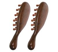TOVINANNA 2pièces Brosse Pour Massage Peigne Anti-pelliculaire Naturel Peigne à Dents Larges Pour Démêlage Et Relaxation Accessoire De Voyage