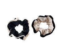TOVINANNA 2pièces Cuir Scrunchies Cuir Noir Et Beige Accessoires Pour Cheveux Parfaits Pour Vos Tenues